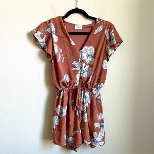 Sienna Sky Floral Flutter Sleeve romper